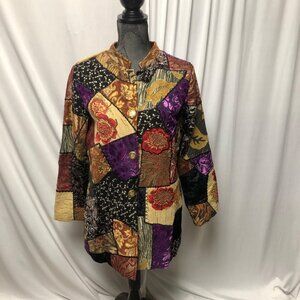 Alex Kim Vintage Jacket Womens Size Medium Patchwork Tapestry Velvet Embroidered